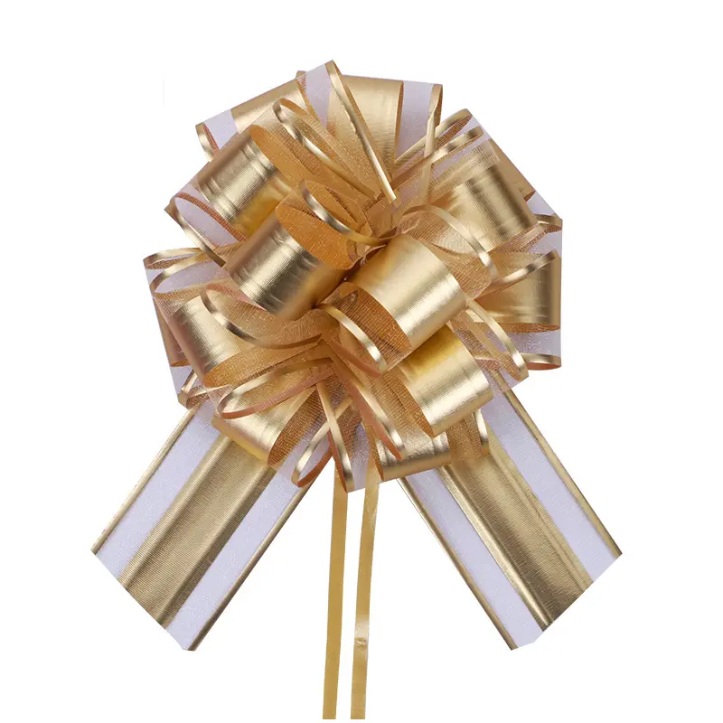 Autunno In colore grande fiocco da sposa regalo decorare Organza Pull Bow Ribbons