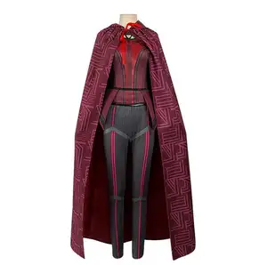 Ecowalson women's Halloween Sexy Scarlet Witch Costume Cosplay donna New Style Women Sexy Scarlet Witch Wanda Maximoff Witches