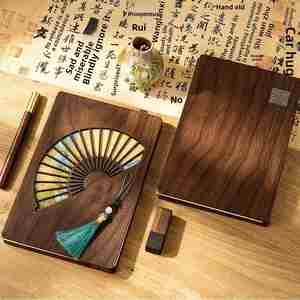 Wooden Notebook Light Luxury Wood Grain Unbound Custom Printed Logo <b>Notepad</b> <b>A5</b> Retro Creative Gift Box for Teachers - Product Image 3