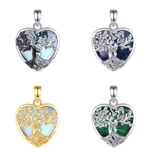 Merryshine cura ametista albero della vita collana Vintage cristallo cuore energia naturale ametista albero in filigrana - Product Image 1