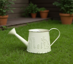 Regadera Metálica de 850 ml con Diseño Floral en Relieve para Jardín - Product Image 2