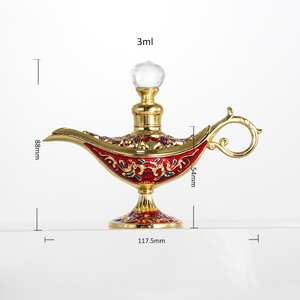 Lampada Genio Araba Vintage in Vetro con Contagocce Dorato |   Flacone Ricaricabile per Profumi e Oli Essenziali - Product Image 3