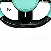 Volant de voiture personnalisé en fibre de carbone et cuir perforé bleu pour Mercedes W223 C300 W206 W205 W221 W212