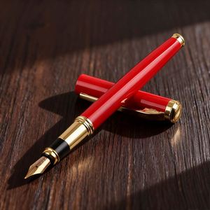 High-quality Black and Red Business Metal Fountain <b>Pen</b> with logo Luxury Writing Diameter 0.5mm Custom <b>Pen</b> for Corporate Gifts - Product Image 2