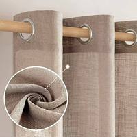 Rideaux modernes en lin transparent isolant sur mesure avec œillets pour chambre à coucher et salon, service OEM/ODM disponible