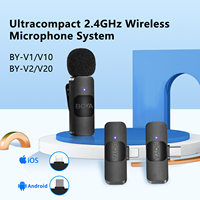 BOYA BY-V Mini Microphone Lavalier sans fil professionnel pour IPhone IPad Android enregistrement de jeu en direct