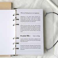 Diseño personalizado 6 anillos diario encuadernado de hojas sueltas Cuadernos de tapa dura planificador con cubierta de PVC transparente