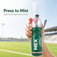 Bouteille d'eau sport personnalisée 500ml/700ml à double paroi, anti-fuite, sans BPA, avec pulvérisateur, idéale pour les événements sportifs en plein air