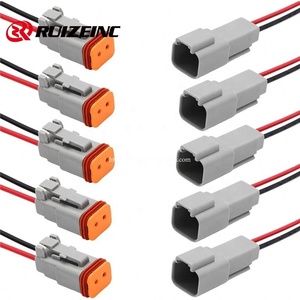 Deutsch DT 2 pines macho hembra conector impermeable Pigtails 1 1 18AWG 15CM arnés de cableado de faros de coche automóviles - Product Image 1