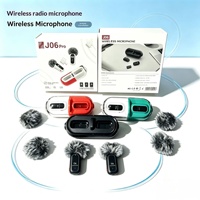 Microphone Lavalier Sans Fil J06Pro Omnidirectionnel Un Émetteur Deux Récepteurs Anti-Vent Réduction du Bruit Affichage Numérique