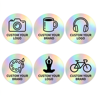 Autocollants en vinyle holographique personnalisés découpés à la forme, autocollants rétro pour cassettes, cerises, étoiles, skate, pour étiquettes de marque