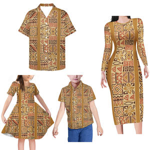 Impresión personalizada <span class=keywords><strong>tatuaje</strong></span> polinesio vestido familia a juego vestidos Sexy Bodycon Vestido <span class=keywords><strong>de</strong></span> manga larga conjunto familiar - Product Image 2