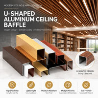 Plafond suspendu en aluminium en forme de U, bande de plafond en aluminium, panneau métallique ignifuge, imperméable, filmé, moderne, pour couloir scolaire