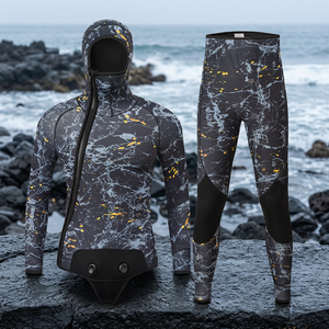 Hooded Long Sleeve Neoprene <b>Wetsuit</b> 7.0mm Back Zip Breathable Waterproof Drysuit for <b>Adults</b> Unisex All Seasons - Product Image 3