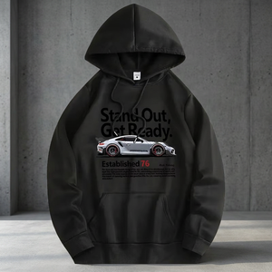 Sweat-shirts d'hiver unisexes personnalisés en usine, 100 % coton, molleton uni, imprimé numérique, brodé, poche 3D en relief, coupe classique, coupe-vent - Product Image 3