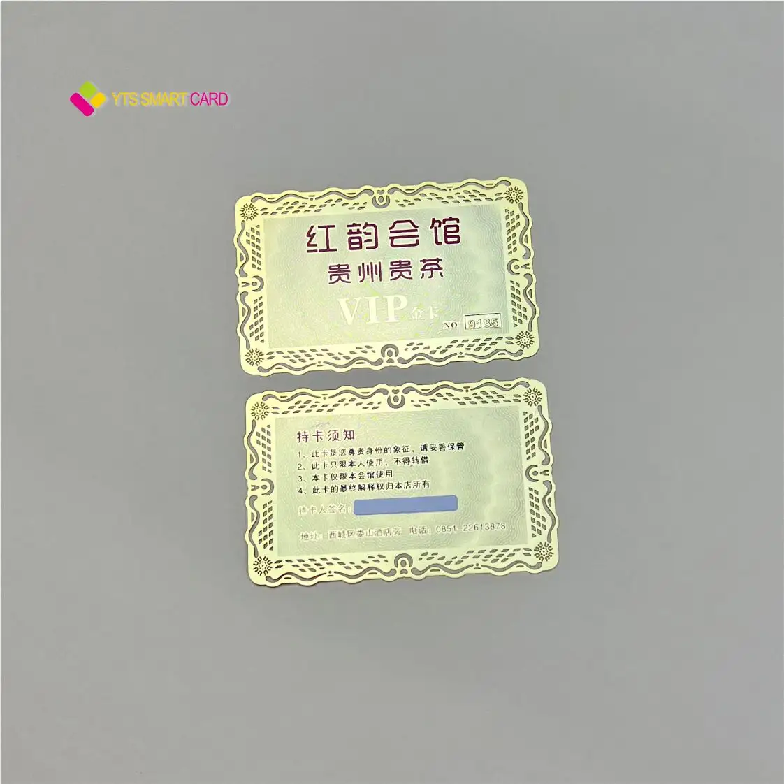 YTS prezzo di fabbrica personalizza biglietto da visita in metallo carta regalo in lamina d'oro Vip