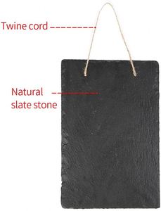 Pizarra colgante de granja de pizarra, doble cara, 8x12 pulgadas, decoración de pared rústica negra para cocina, boda, Baño - Product Image 5