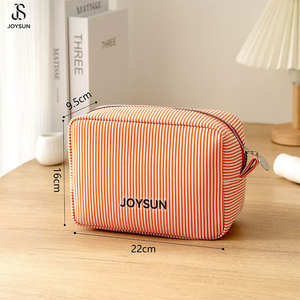 YOUSUN Sac de maquillage brodé en fil bulle personnalisé, sac de toilette rayé mignon pour femmes – Grande vente - Product Image 5