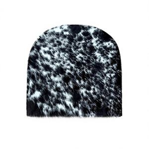 Bonnet en cuir de vachette noir et blanc sans titre - Product Image 1
