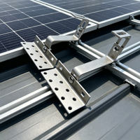Crochet de toit solaire réglable en acier inoxydable SECARE pour fixation de panneaux solaires photovoltaïques sur toit en tuiles, couleur argent, modèle SECARE-B61