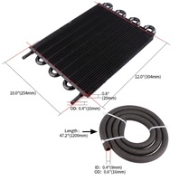 2 4 6 8 10 16Row Universal Remote Transmission Oil Cooler Auto Manual Radiator Converter Aluminium Kit OE 2468row2468 Baru 3