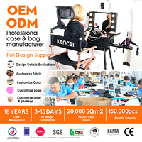 Valise de maquillage professionnelle en aluminium sur roulettes, grande capacité, pour artistes, avec organisateur intégré