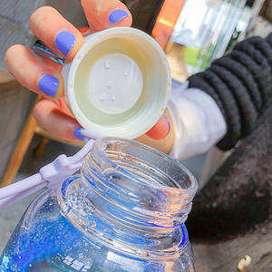 Botellas de vidrio 300ML Moose <span class=keywords><strong>Glass</strong></span> Regalo de Navidad Portable Cute Gradient Elk Charm <span class=keywords><strong>Glass</strong></span> Botella de agua - Product Image 6