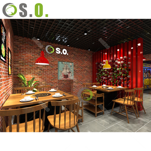 Thực phẩm thương mại vuông cafe da Gỗ Nhà Hàng ghế sofa đồ nội thất gian hàng chỗ ngồi bàn ghế và Bộ - Product Image 1