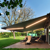 Auvent de terrasse rétractable électrique de luxe 5x4M 6x4M, cassette en aluminium, toile 100% acrylique teinte en masse, motorisé pour extérieur