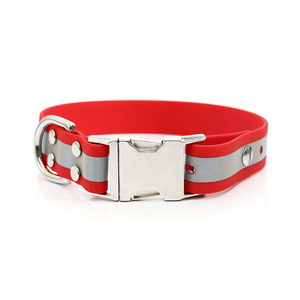 Hohe Sichtbarkeit Reflektierende Sicherheit Wasserdichtes <span class=keywords><strong>Tpu</strong></span>-beschichtetes Gurtband Haustier halsband Langlebiges verstellbares <span class=keywords><strong>Tpu</strong></span>-Hunde halsband - Product Image 6