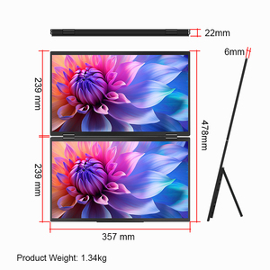 Écran d'extension portable pliable double 16 pouces QHD 2.5K LCD IPS pour ordinateur portable de jeu et de trading boursier, triple moniteur - Product Image 5