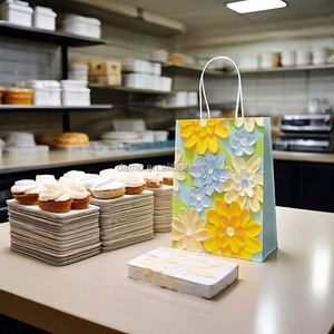 Bolsa de Papel Kraft Ecológica y Duradera, Biodegradable, para Panadería, Entrega de Comida, Mini Hamburguesas, Bolsa Redonda - Product Image 2