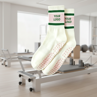 Chaussettes de yoga antidérapantes, chaussettes de Pilates antidérapantes, logo personnalisé, jacquard pour femmes, barre