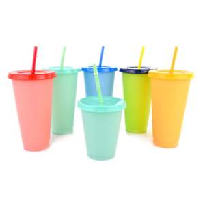 Vente en gros de gobelets en plastique anti-fuite de 24 oz et de gobelets à café avec couvercles et pailles pour les fêtes - Product Image 1