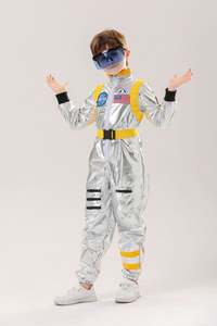 <span class=keywords><strong>Disfraz</strong></span> de <span class=keywords><strong>piloto</strong></span> de astronauta plateado para hombres y mujeres, <span class=keywords><strong>disfraz</strong></span> de astronauta alienígena, mono elegante para Halloween - Product Image 3