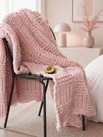 Couverture en chenille douce tricotée de qualité supérieure, plaid épais tricoté à la main, literie et décoration intérieure, style tendance, vente en gros directe usine