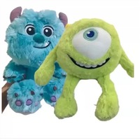Peluche Sullivan de Monsters University aux grands yeux et aux cheveux bleus, corps bleu, coussin décoratif, poupée personnalisée, cadeau