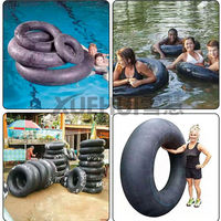 HUARUNKE Tube de natation robuste en caoutchouc noir, chambre à air en caoutchouc naturel épais, flotteur d'hiver à haute flottabilité pour activités aquatiques en extérieur