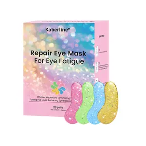 Mascarilla de Ojos de Silicona <span class=keywords><strong>con</strong></span> <span class=keywords><strong>Purpurina</strong></span> Dorada Hidratante, <span class=keywords><strong>con</strong></span> Colágeno y Aloe Vera, Reduce las Líneas Finas, Alivia la Fatiga, para Todo Tipo de Piel - Product Image 1