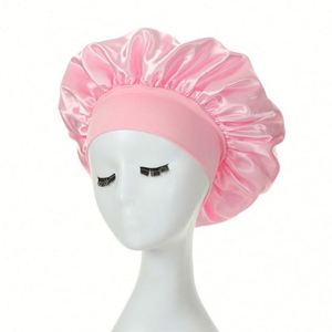 Bonnets en satin soyeux les plus vendus pour femmes, bande élastique large, bonnet pour cheveux avec logo personnalisé - Product Image 3