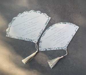 Cổ điển thiết kế chương trình thẻ fan hâm mộ hình đám cưới thẻ Menu với Ribbon tua - Product Image 6