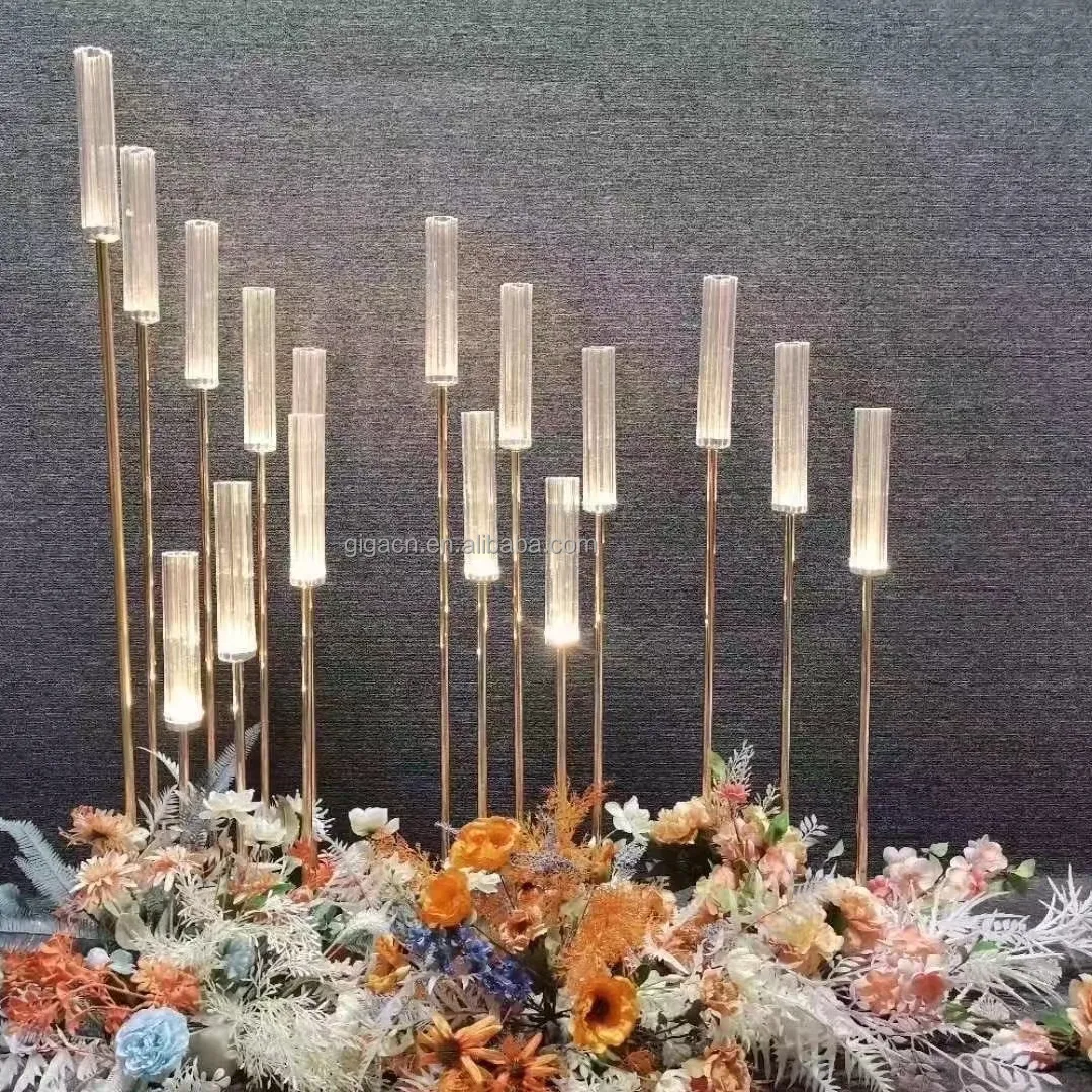 GIGA nuovo tipo 5 teste bastoncini di candela in acrilico cina candeliere da passeggio di lusso di alta qualità