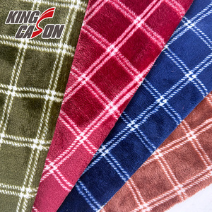 Kingcason 100% Polyester Sang Trọng Bán Buôn Trung Quốc Nhà Sản Xuất Dịch Vụ Tốt Mềm Kiểm Tra In Flannel Lông Cừu Vải Cho Chăn - Product Image 4