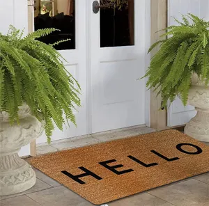 Outdoor Doormat Front Door Welcome Plain Coir Mat With Durable Non Slip PVC Outdoor Rug For Home