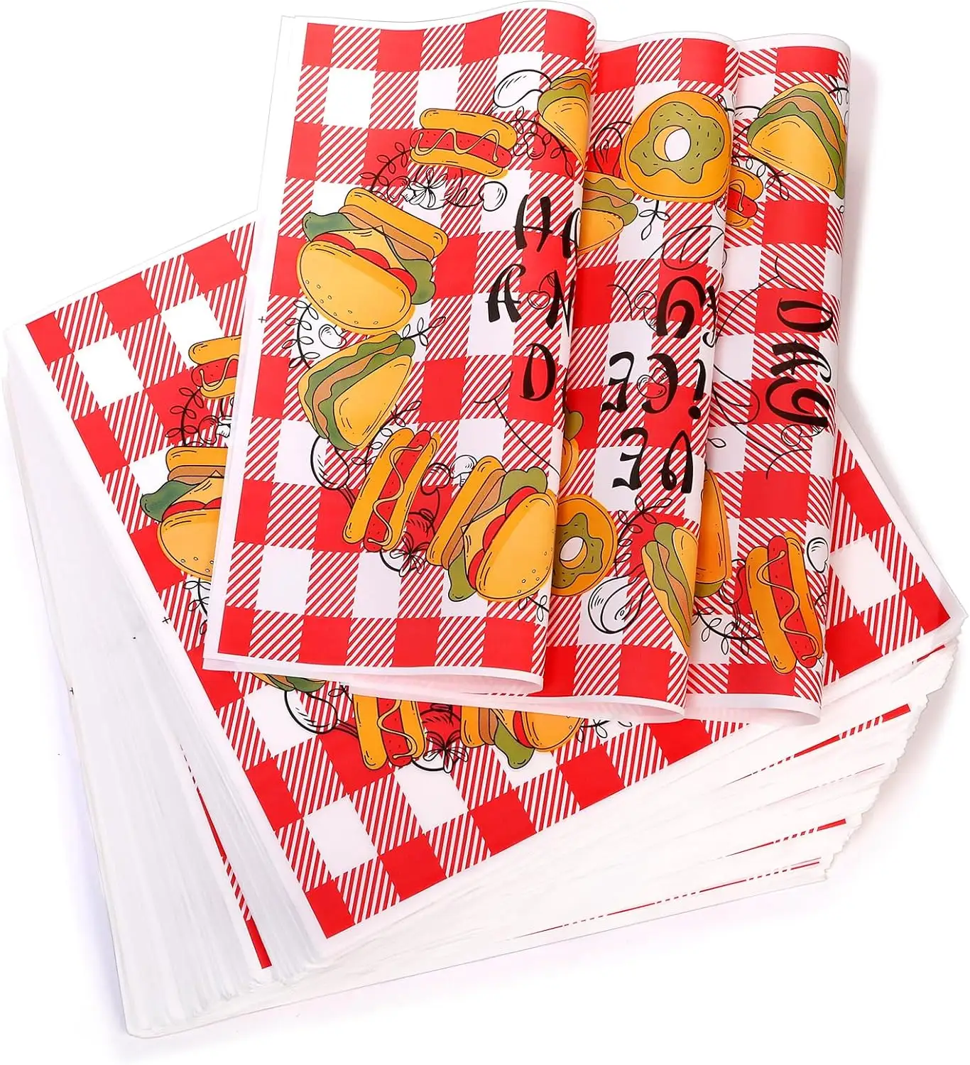 食品肉屋用カスタム印刷ロゴサイズラップワックス紙バーガー耐油性デリミートラッピングPeコーティングサンドイッチ紙
