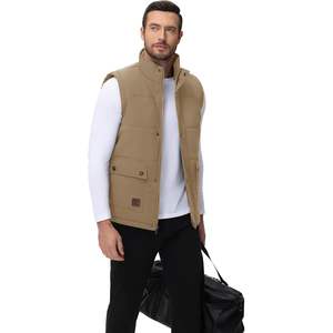 Cotrasen hommes décontracté doublé polaire hiver chaud gilet vêtements d'extérieur avec manches bouffantes Options de taille-gilet veste - Product Image 3