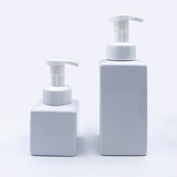 Distributeur de savon moussant transparent de 450 ml (15 oz) – Flacon pompe en plastique rechargeable pour shampoing, savon liquide pour le corps et les mains