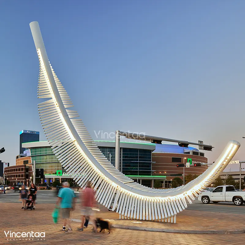Vincentaa Stainless Steel Polished Sculpture Large Outdoor Feather Sculpture Can Be Customized