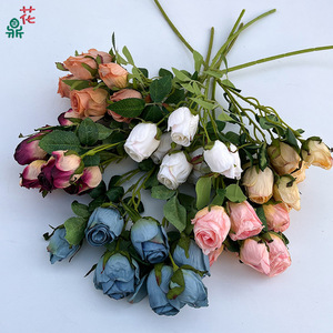 Ramo de Rosas Artificiales de Seda, Hecho a Mano, Estilo Natural, Decoración para el Hogar, Arreglo para Bodas, 7 Cabezas, Ramo Pequeño - Product Image 2