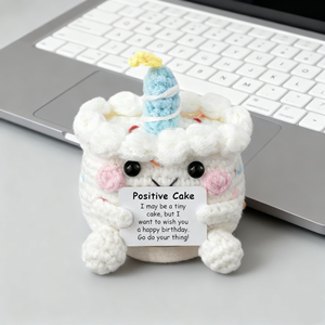Pastel de cumpleaños con sonrisa bonita blanca para regalo de cumpleaños inspirador Crochet y muñeco de peluche listo para tejer para niñas - Product Image 5